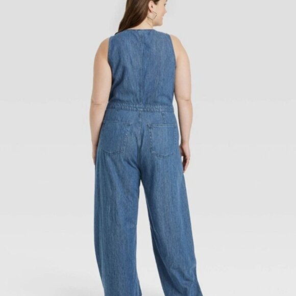 Denim* Barrel-Legged Jumpsuit - Picture 2 of 6